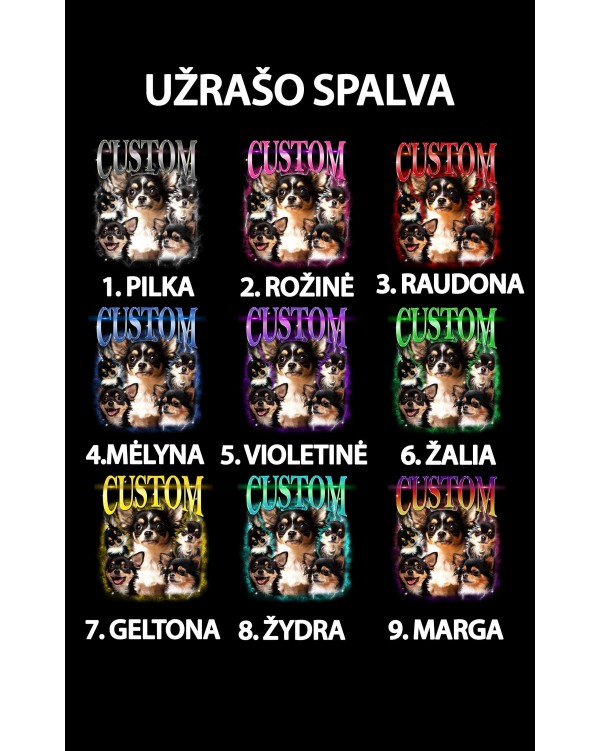 Marškinėliai su Jūsų augintinio nuotraukomis "5 augintinio nuotraukų koliažas"