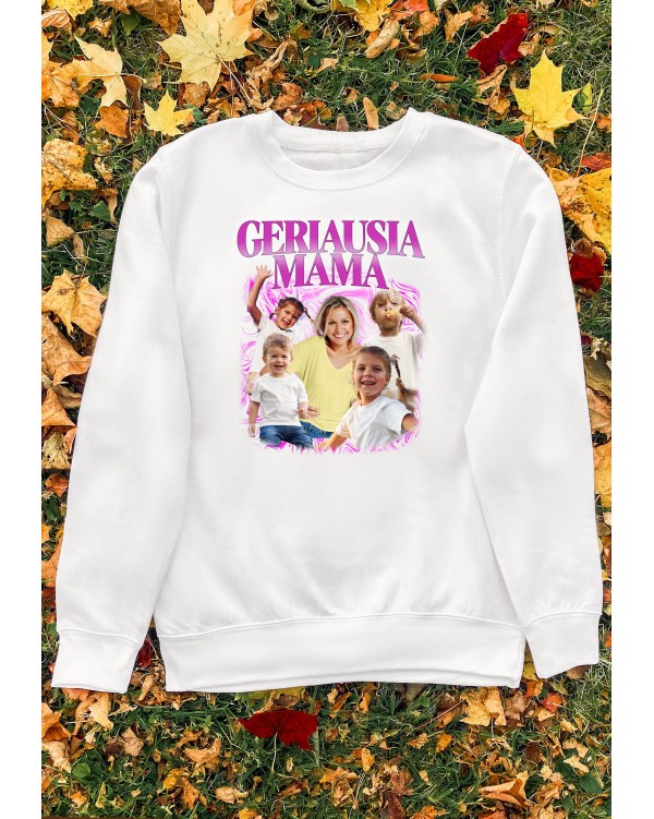 Džemperis su nuotraukomis „Geriausia mama“ – personalizuotas koliažas su vaikais
