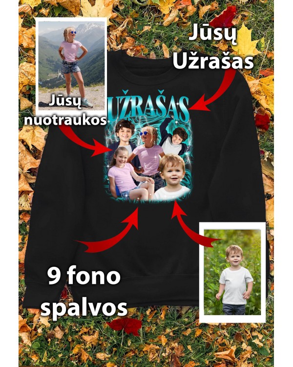 Džemperis su Jūsų nuotraukomis "Vaikų nuotraukų koliažas"