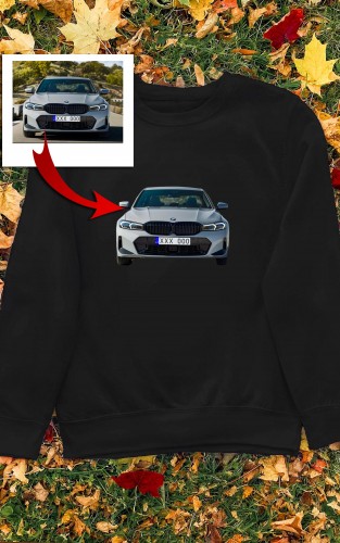 Džemperis ar marškinėlis su Jūsų automobiliu 
