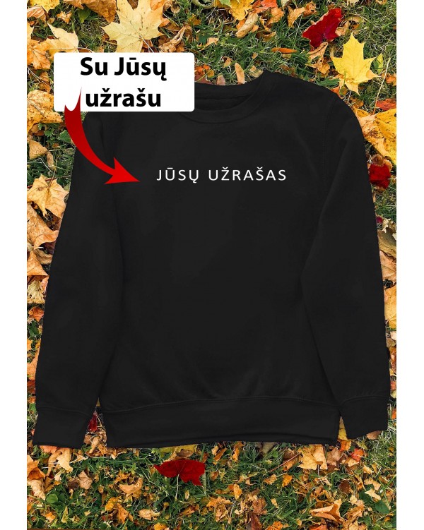 Džemperis su Jūsų užrašu Minimalistinis užrašas