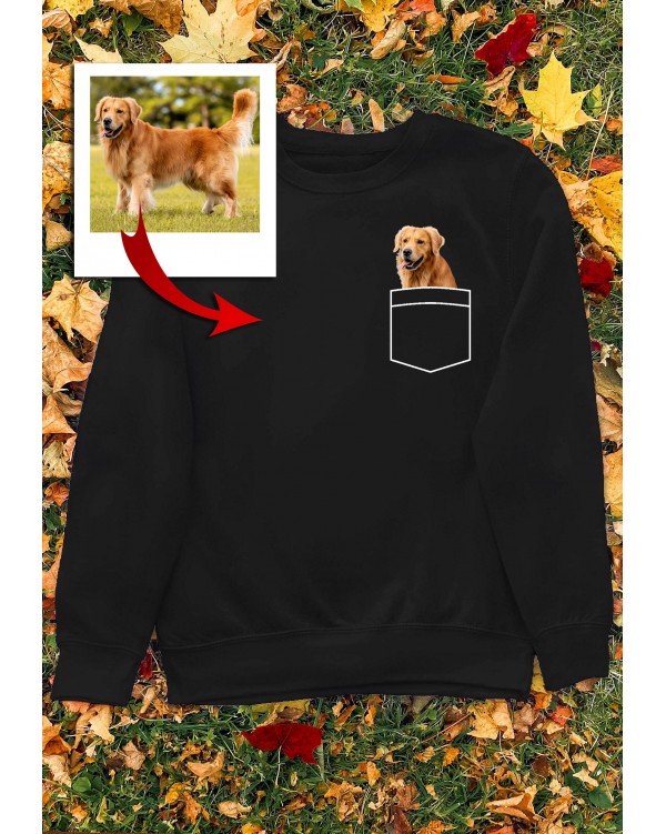 Marškinėliai аrba džemperis su Jūsų augintinio nuotrauka "Augintinis širdyje"