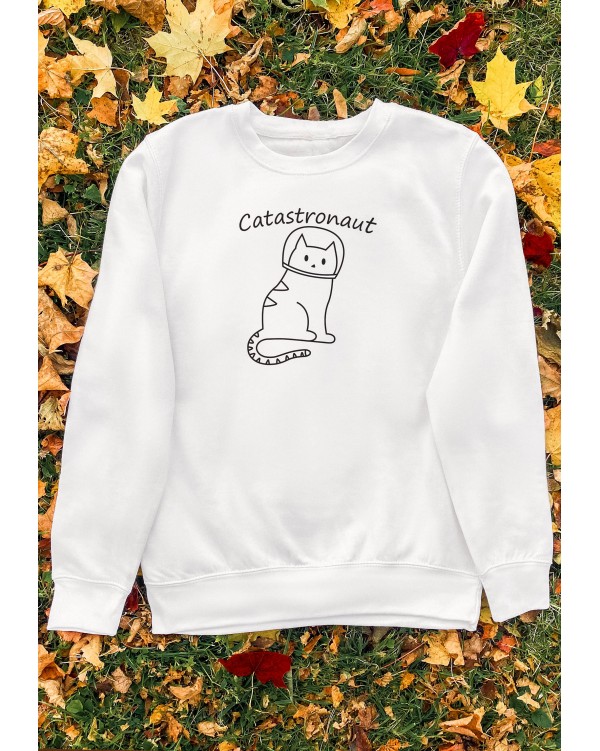 Džemperis su užrašu "Catastronaut"