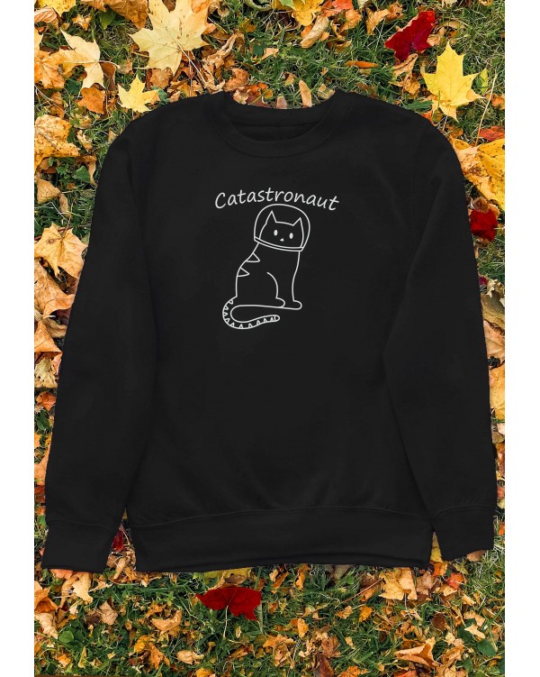 Džemperis su užrašu "Catastronaut"