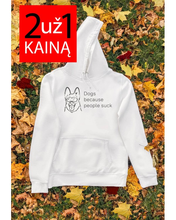 Du Džemperiai "Dogs Because People Suck" su Gobtuvu