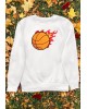 Flaming Basketball Graphic Sweatshirt