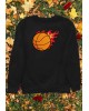 Flaming Basketball Graphic Sweatshirt
