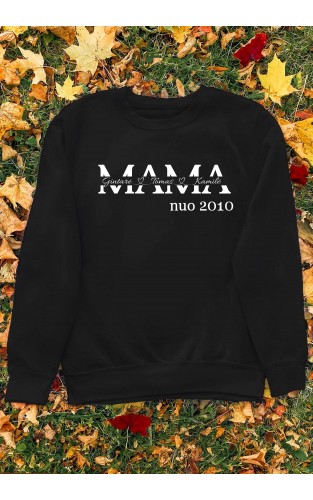 Marškinėliai ar džemperis su Jūsų vardais - "Mama nuo su vardais per vidurį"