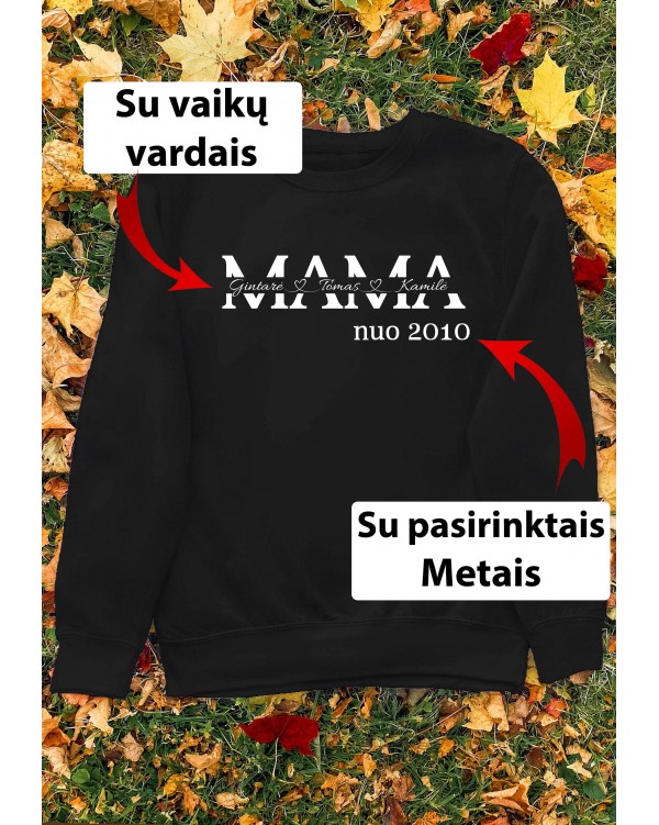 Džemperis su Jūsų vardais - "Mama nuo su vardais per vidurį"