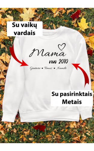 Džemperis su Jūsų vardais - "Mama nuo su širdele"