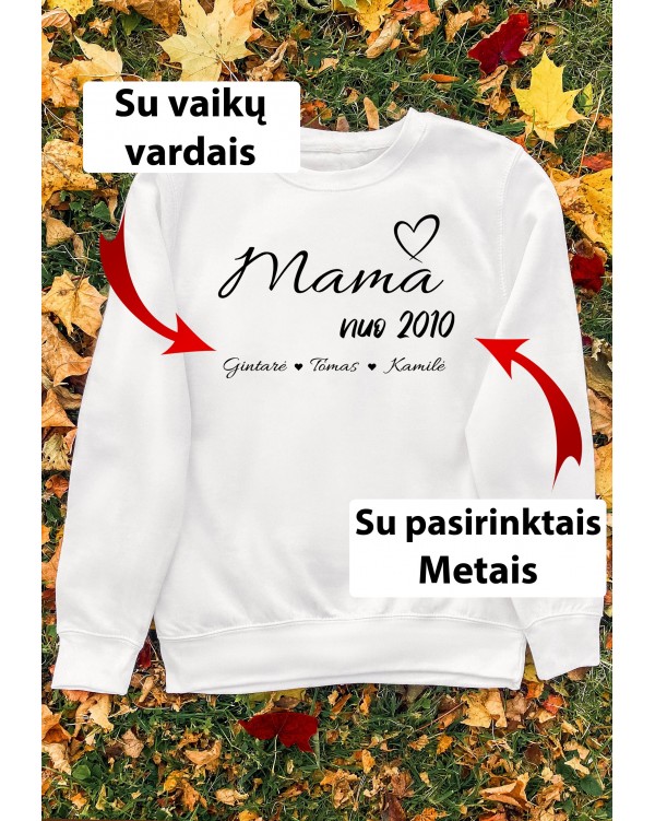 Džemperis su Jūsų vardais - "Mama nuo su širdele"