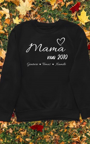 Marškinėliai ar džemperis su Jūsų vardais - "Mama nuo su širdele"