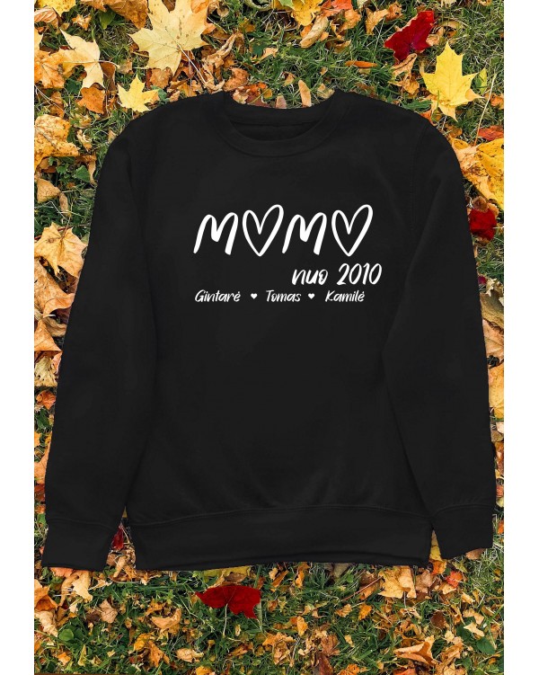 Marškinėliai ar džemperis su Jūsų vardais - "Mama nuo su širdelėm"