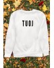 Džemperis su užrašu "TUOJ"