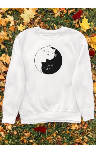 Du Džemperiai "Yin Yang Cat" - Unisex