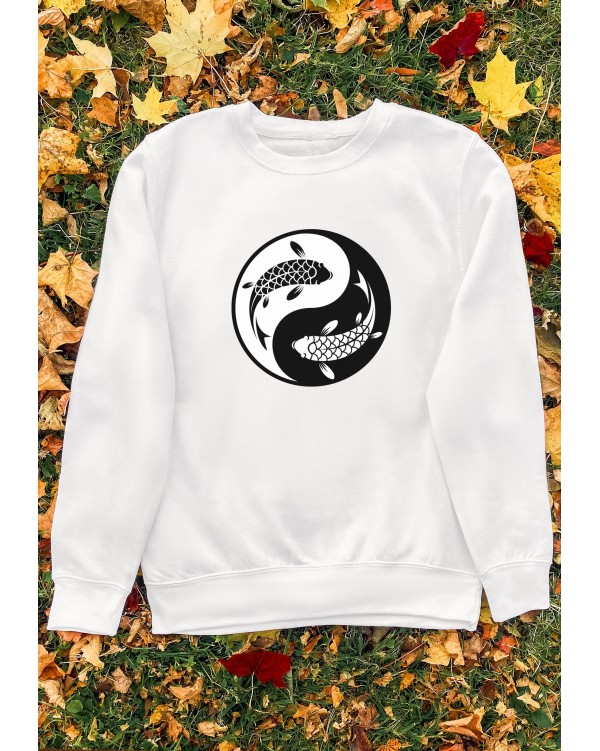 Yin Yang Fish Graphic Sweatshirt
