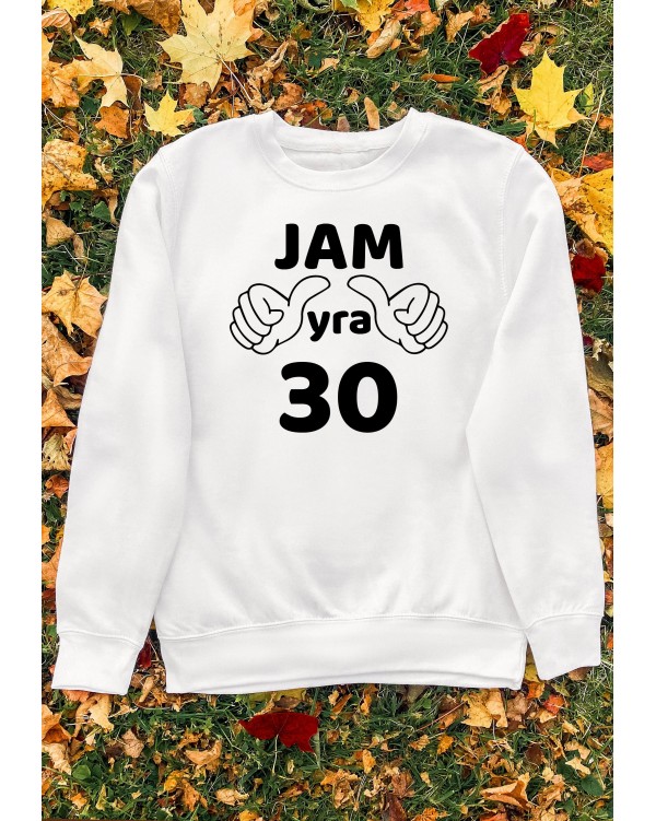 Marškinėliai su metais- "Jam yra" su pirštais rodinčiais į žmogų