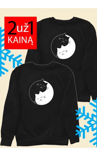 Du Džemperiai "Yin Yang Cat" - Unisex