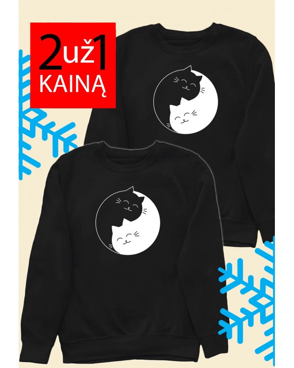 Du Džemperiai "Yin Yang Cat" - Unisex