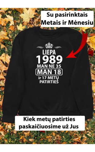 Džemperis su Jūsų metais ir mėnesiu- "Metai ir patirtis" 