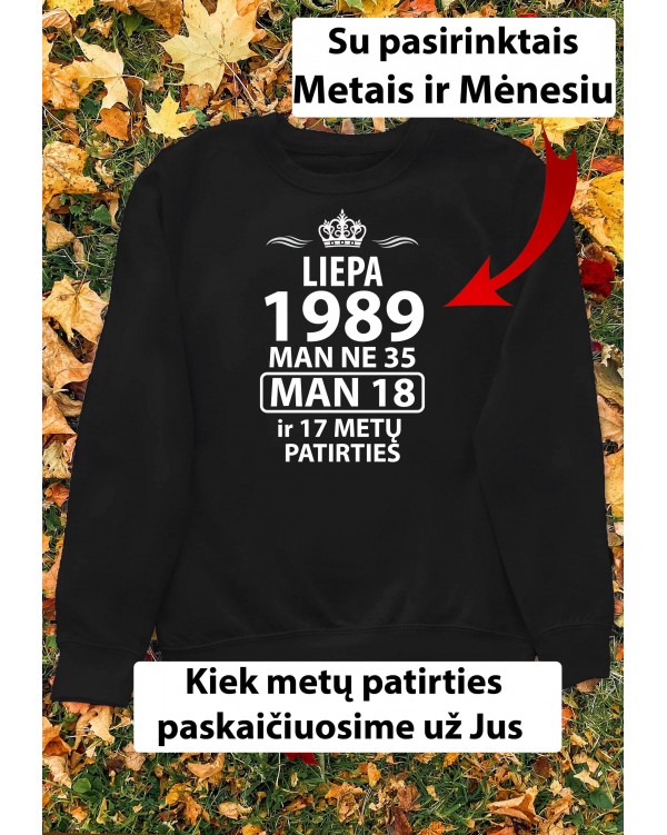 Džemperis su Jūsų metais ir mėnesiu- "Metai ir patirtis" 