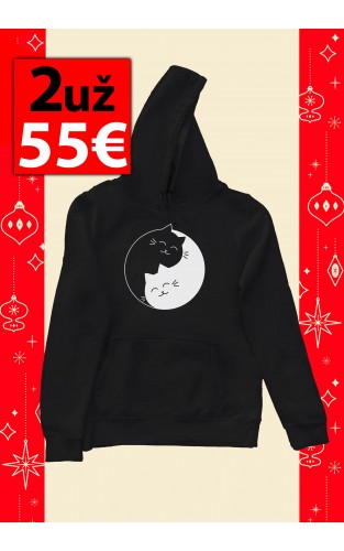 Du Džemperiai su gobtuvu "Yin Yang Cat"