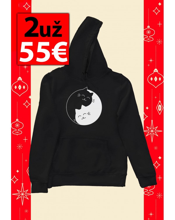 Du Džemperiai su gobtuvu "Yin Yang Cat"