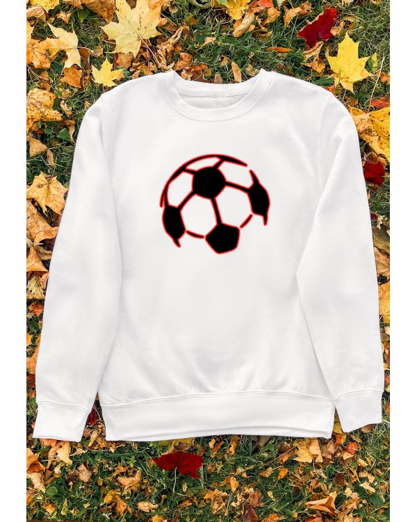 Glowing Red Football Graphic Sweatshirt