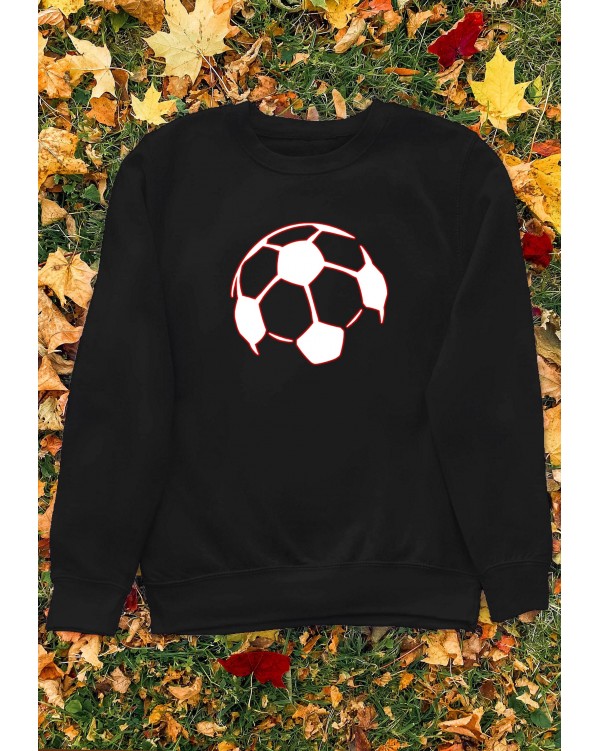 Glowing Red Football Graphic Sweatshirt