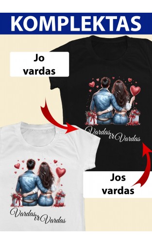 Dveji Marškinėliai su Jūsų vardais „Aš ir Tu 2“