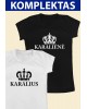 Du Marškinėliai su užrašu "Karalius ir Karalienė"