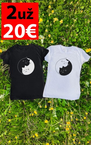 Yin Yang CAT dveji marškinėliai