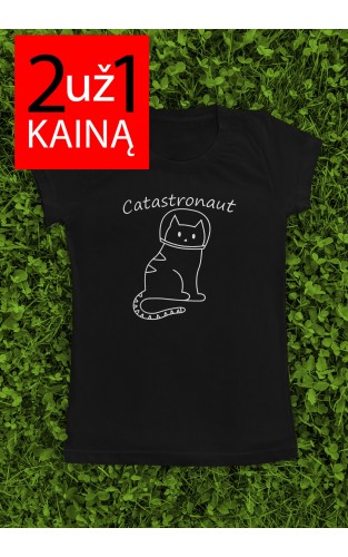 Dveji marškinėliai su užrašu "Catastronaut" -  komplektas