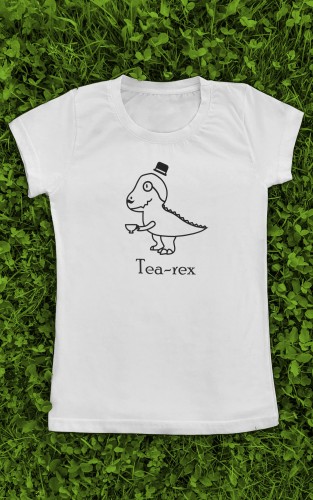 Dveji marškinėliai su užrašu "Tea Rex" -  komplektas