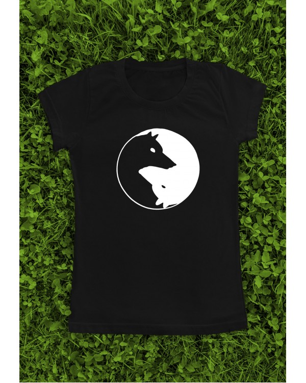 Dveji marškinėliai su užrašu "Yin Yang Dog" -  komplektas
