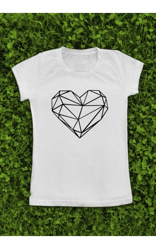 Geometric Heart Graphic T-Shirt