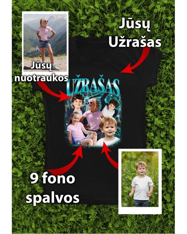 Marškinėliai su Jūsų nuotraukomis "Vaikų nuotraukų koliažas"