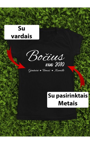 Marškinėliai su Jūsų vardais - "Bočius nuo su vardais po apačia"