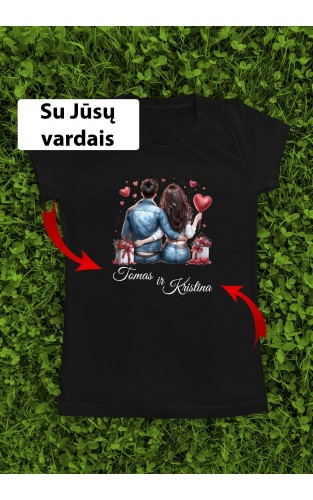 Dveji Marškinėliai su Jūsų vardais „Aš ir Tu 2“
