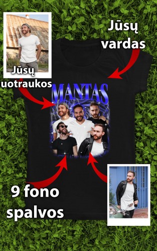 Marškinėliai su Jūsų nuotraukomis "Vyro nuotraukų koliažas"