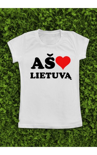 Marškinėliai su užrašu "Aš myliu Lietuvą"