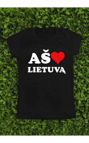 Marškinėliai su užrašu "Aš myliu Lietuvą"