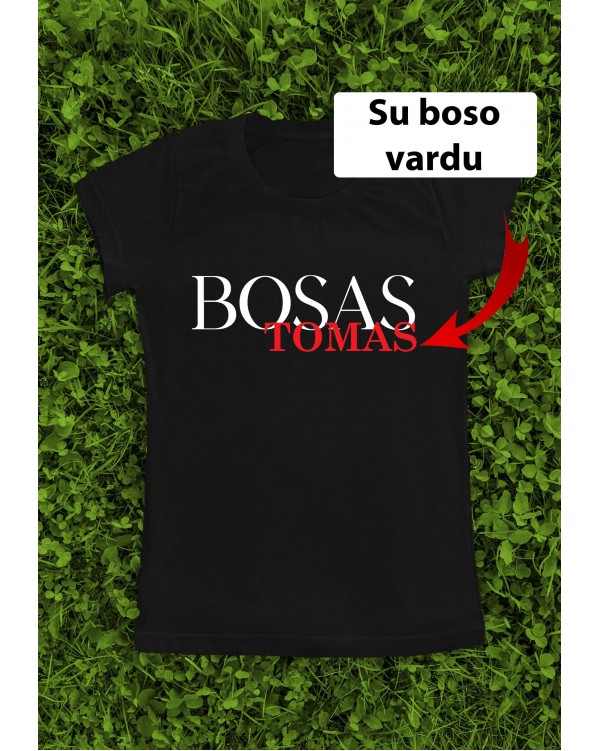 Marškinėliai su boso vardu - vardas raudonai