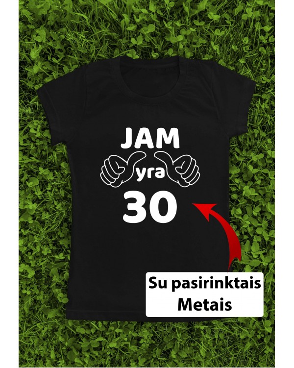 Marškinėliai su metais- "Jam yra" su pirštais rodinčiais į žmogų