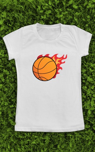 Marškinėliai su užrašu  "Krepšinio Ugnies Kamuolys"