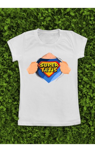 Marškinėliai su užrašu "Super Tėtis"