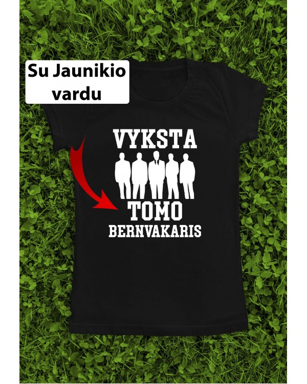 Marškinėliai komandai su Jaunikio vardu "Kieti vyrai"