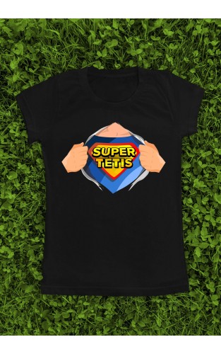 Marškinėliai su užrašu "Super Tėtis"