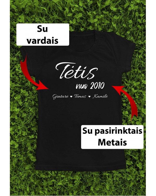 Marškinėliai su Jūsų vardais - "Tėtis nuo su vardais po apačia"