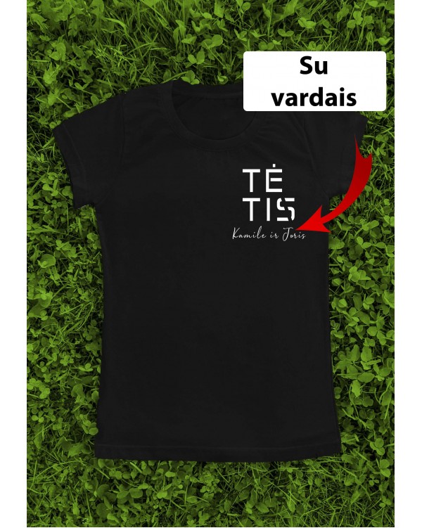 Marškinėliai su vaikų vardais - "Tėtis širdyje su vardais"